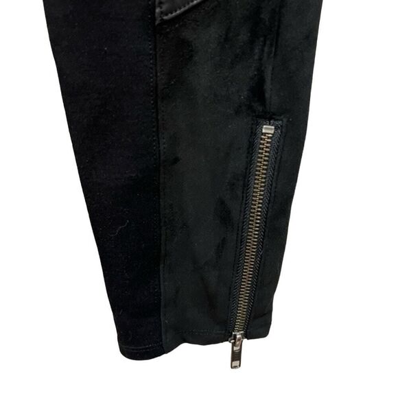 Anthropologie Faux Suede & Leather Panel Ankle Zip Leggings pants size 27 - Picture 9 of 15